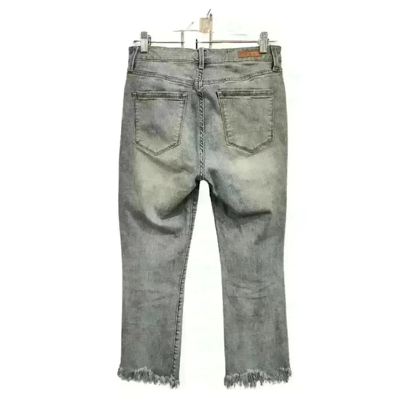 Sanctuary Denim Connector Frayed Hem Kick Crop Light Wash Missy Jeans - Picture 2 of 11